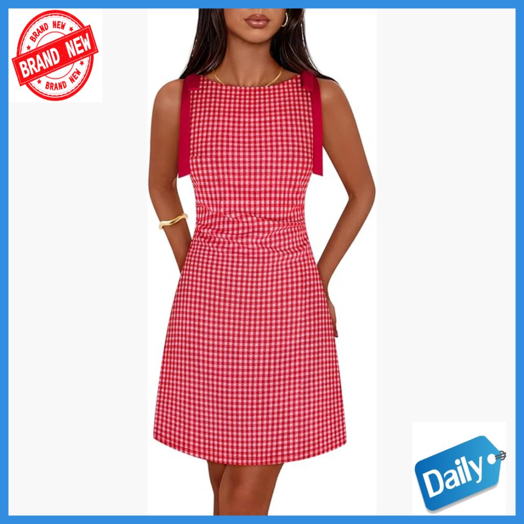 Summer Mini Dress Ruched Waist Boat Neck Sleeveless Cocktail Party Beach